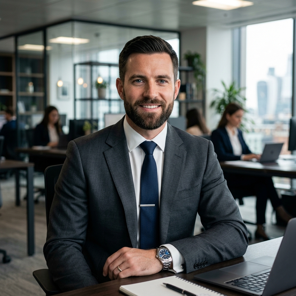 Barba quadrada curta estilo executivo business
