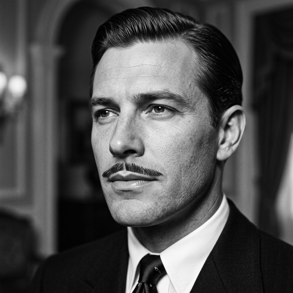 Bigode fino estilo lápis vintage