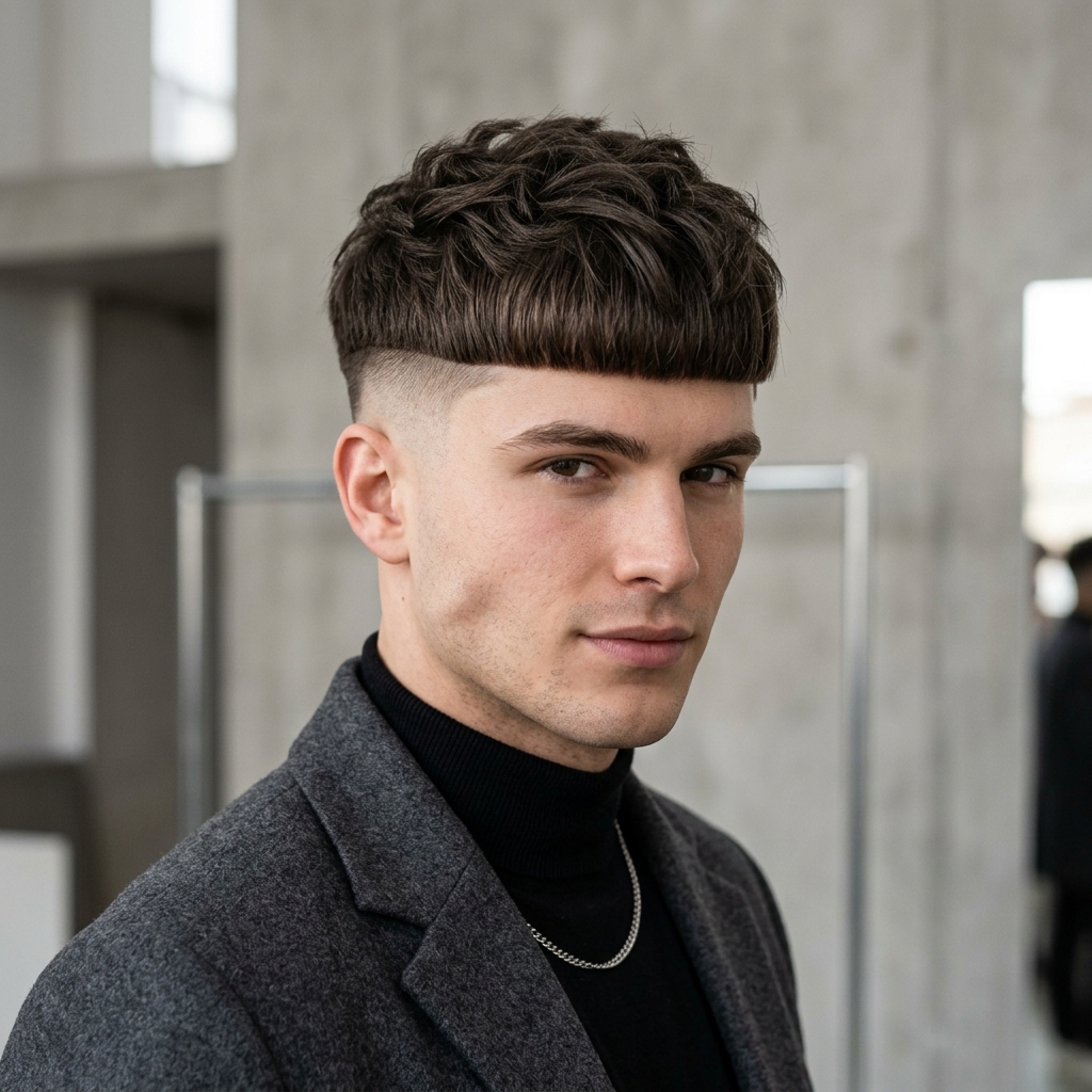 Bowl cut moderno masculino tigela