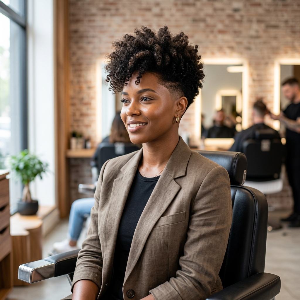 Corte Americano Feminino: A Tendência do Fade para Cacheadas