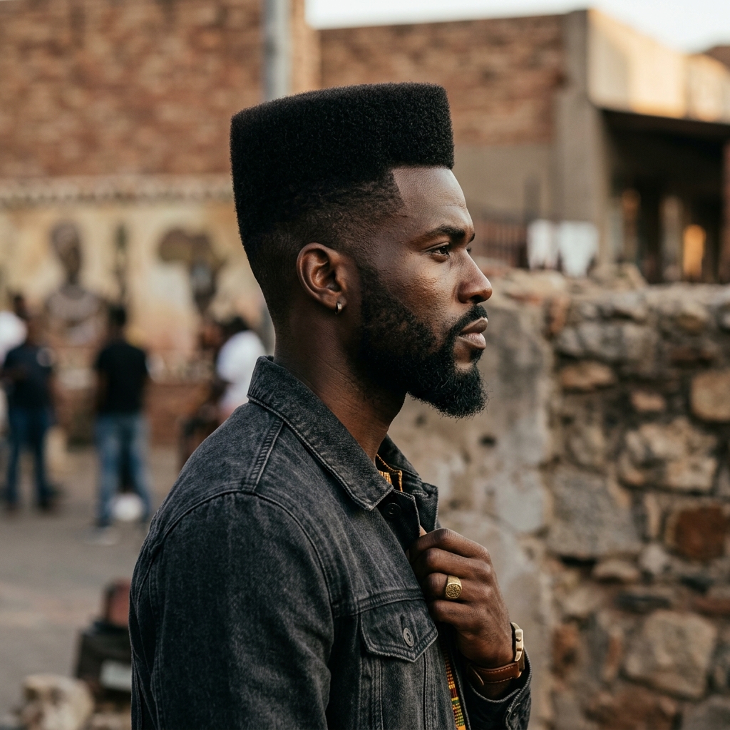 Flat top masculino corte quadrado vintage