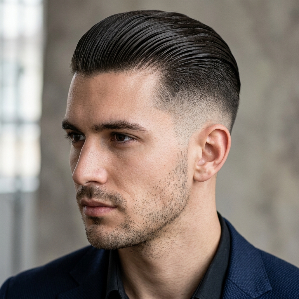 Slicked back undercut masculino