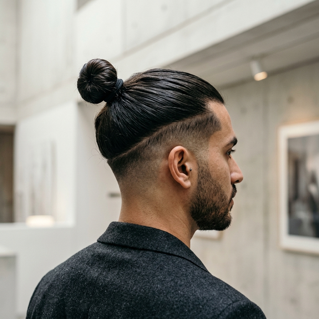 Coque samurai masculino top knot