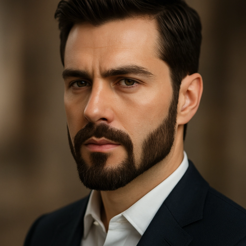 Imagem de destaque para Cavanhaque com Costeletas (Goatee with Sideburns): O Visual Estruturado